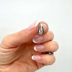 Mono Sparkle Hoop Silver con Zirconi Bianchi e Neri