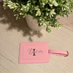etichetta per bagagli rosa personalizzabile