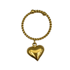 Anello Melodia del Cuore in Acciaio Gold - WJ Gioielli