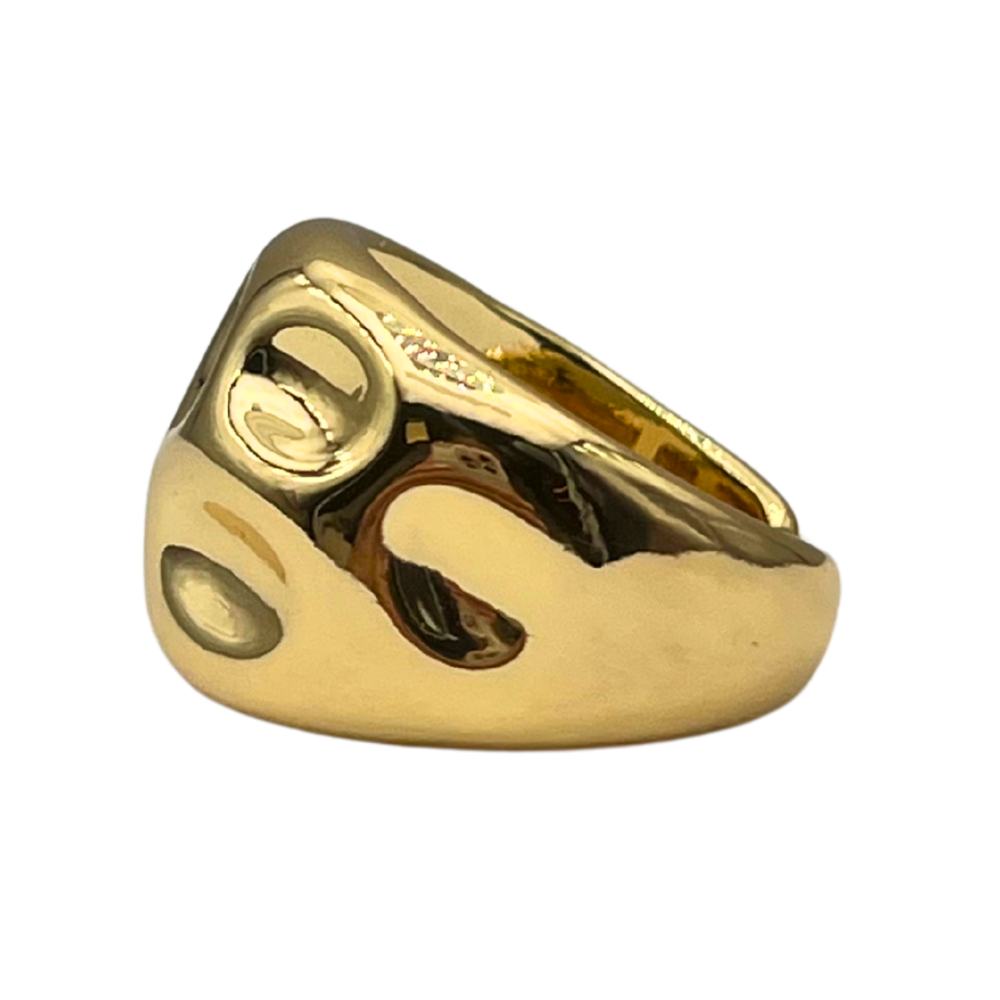 Anello Terra Fusa in Acciaio Gold - WJ Gioielli