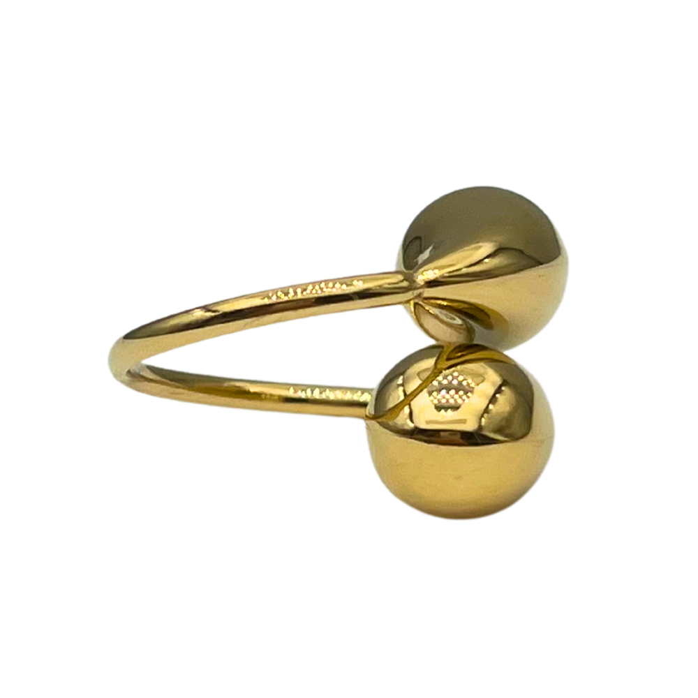 Anello Two Drops in Acciaio Gold - WJ Gioielli