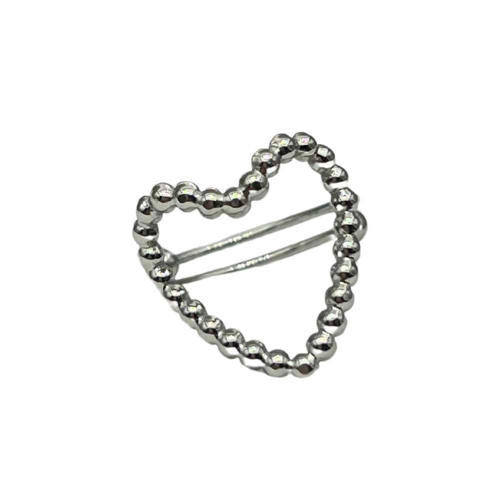 Anello Wanderlust Heart in Acciaio Silver - WJ Gioielli