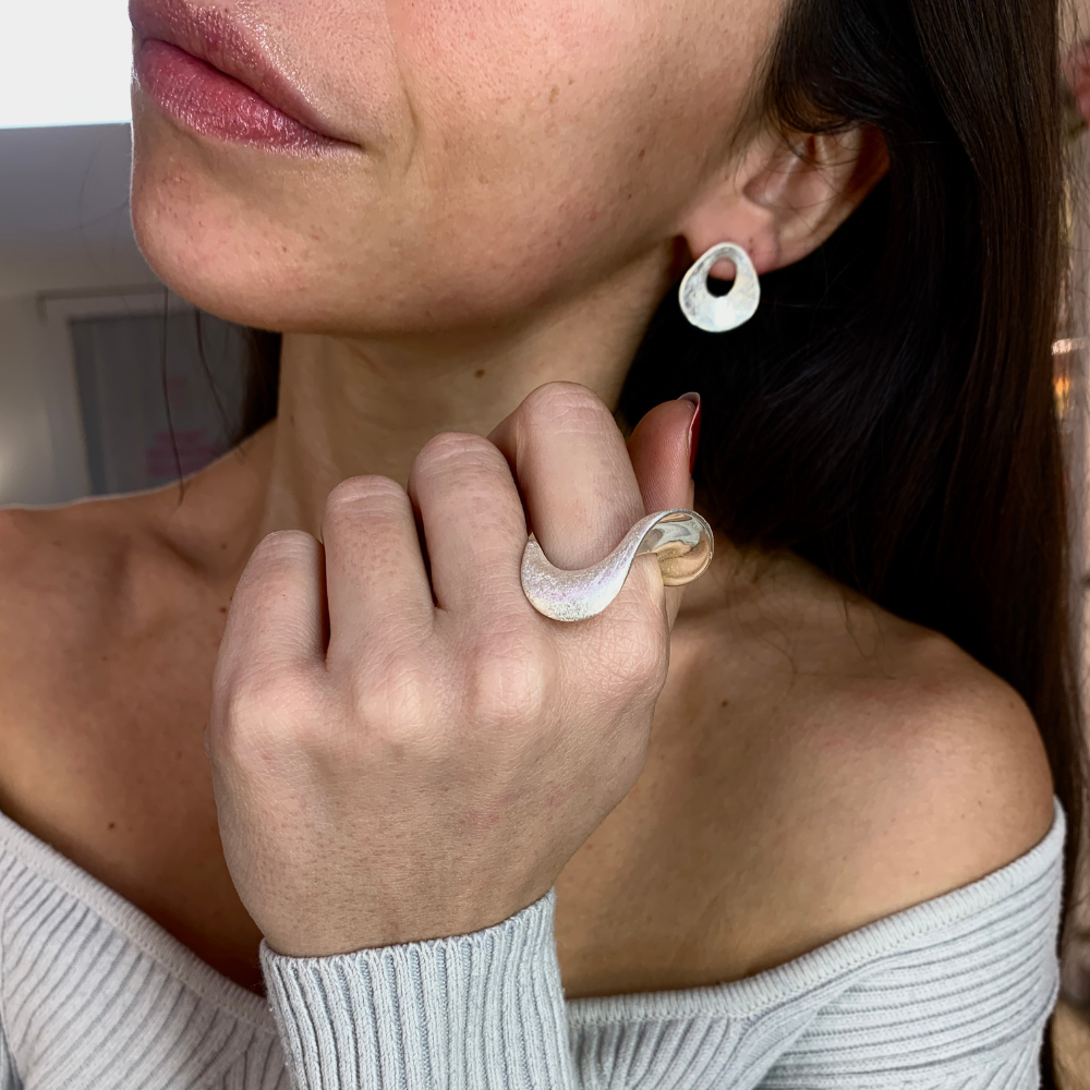 Orecchini a Goccia Satinati in Argento Silver