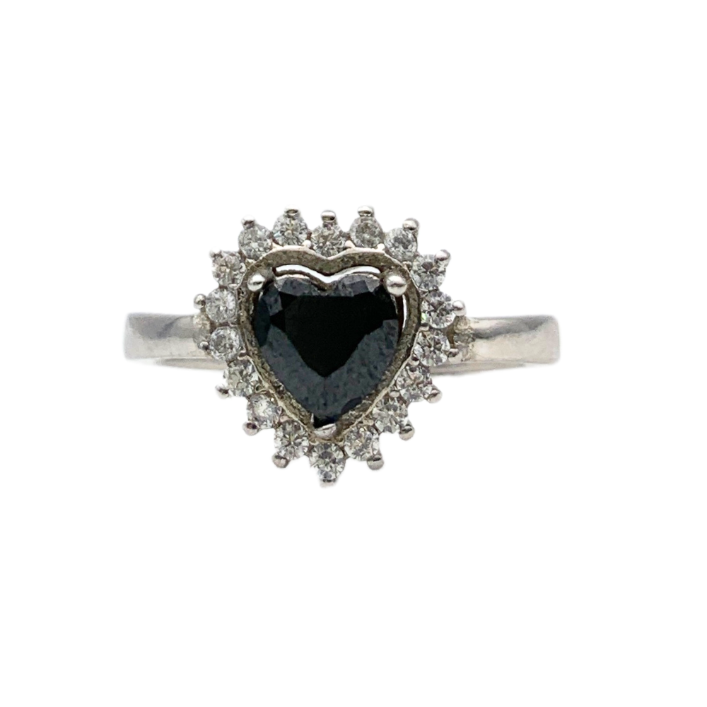 Anello Black Heart in Argento Silver - WJ Gioielli