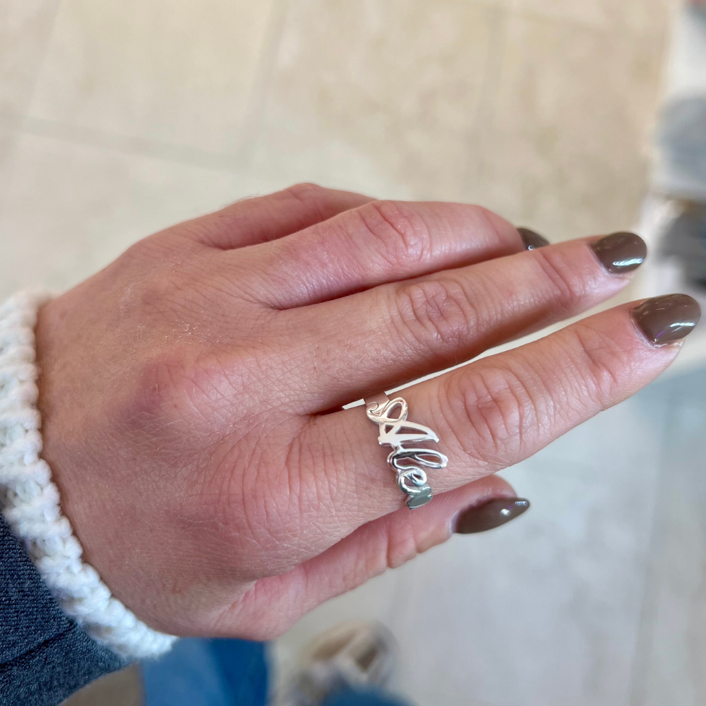 Anello con Nome Corsivo Personalizzabile - WJ Gioielli