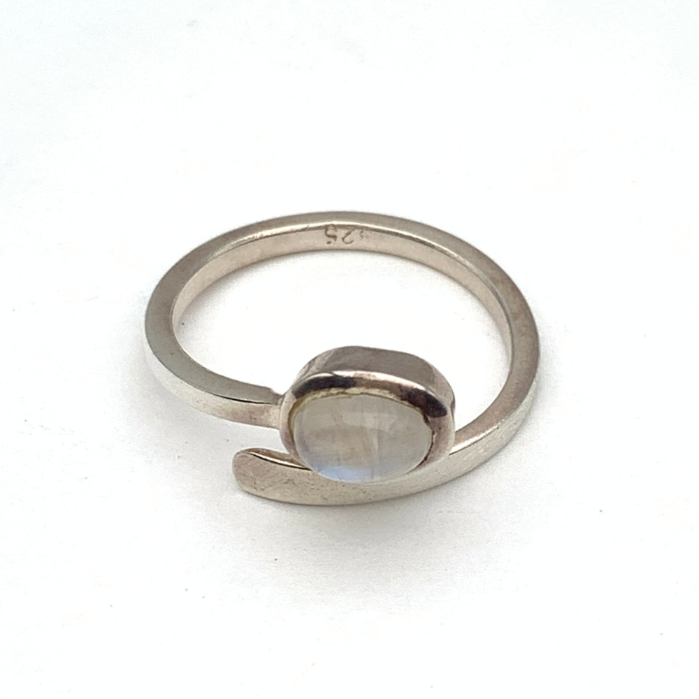 Anello Contrariè Pietra Bianca in Argento Silver - WJ Gioielli