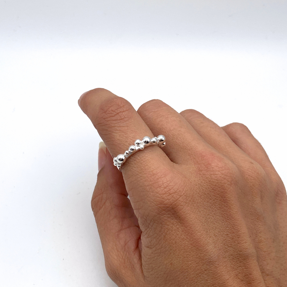 Anello Corona Bubble in Argento Silver - WJ Gioielli
