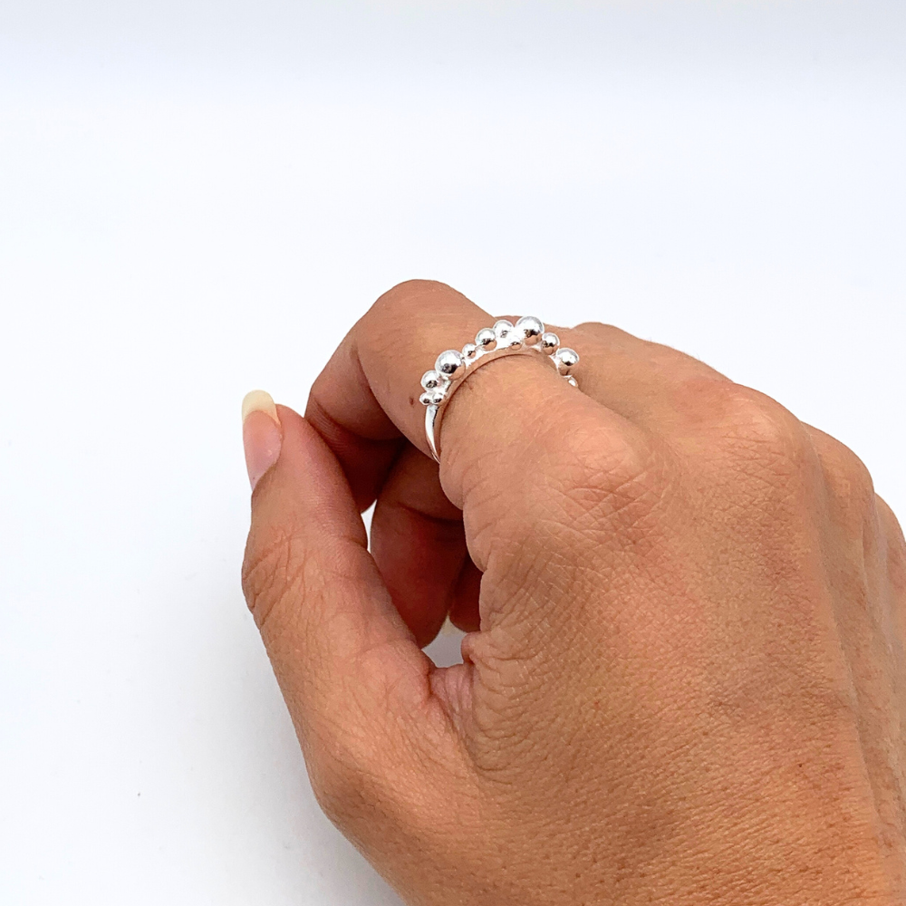 Anello Corona Bubble in Argento Silver - WJ Gioielli