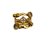 Anello Costellazione Dorata in Acciaio Gold