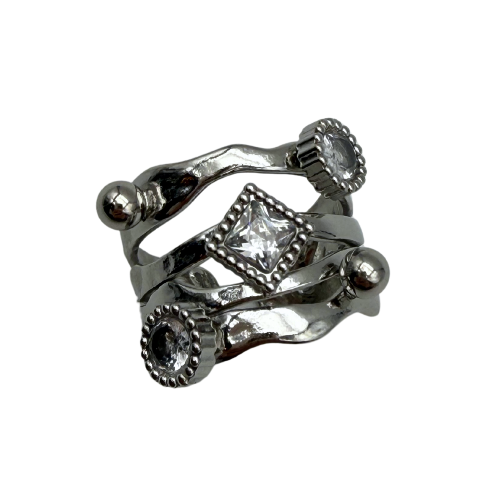 Anello Costellazione in Acciaio Silver