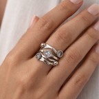 Anello Costellazione in Acciaio Silver