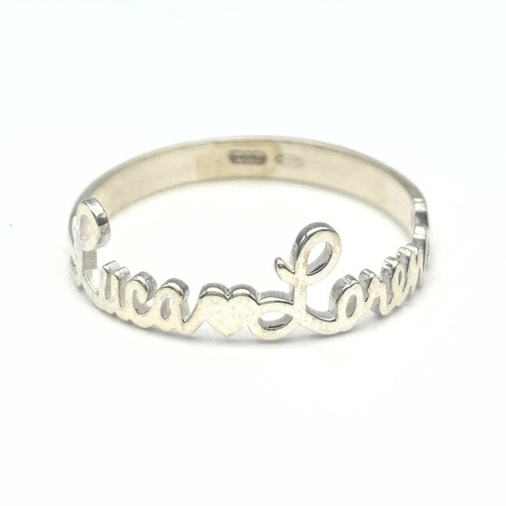 anello in argento 925 personalizzabile con doppio nome