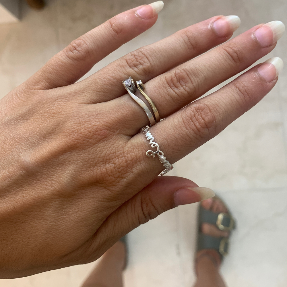 anello in argento 925 personalizzabile con doppio nome