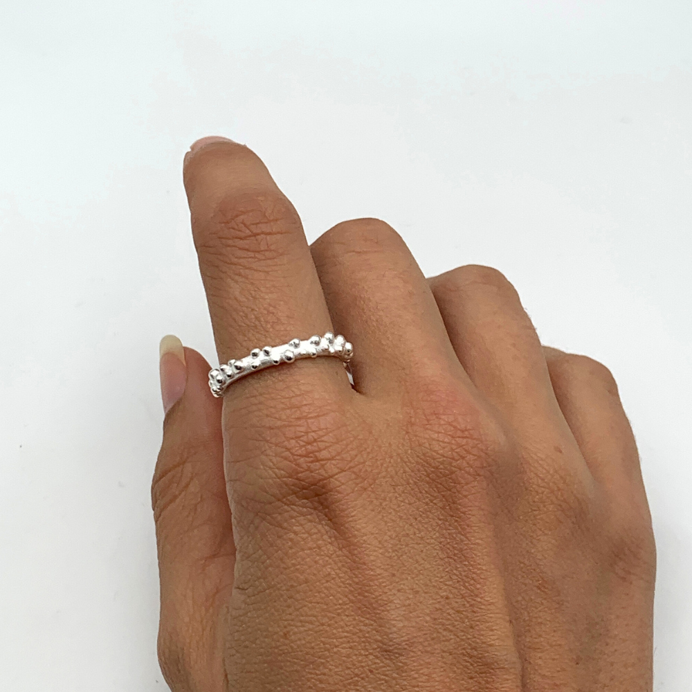 Anello Fedina Bubble in Argento Silver - WJ Gioielli