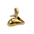Anello Contrariè Big in Acciaio Gold - WJ Gioielli