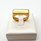 anello in acciaio rettangolare liscio gold