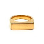 Anello Rettangolare in Acciaio Gold - WJ Gioielli