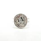 anello in acciaio inox silver con moneta