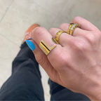 anello in acciaio inox gold a forma di lettera dell'alfabeto