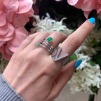 anello acciaio inox silver con lettera dell'alfabeto monogram