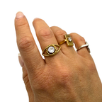 Anello Occhio in Acciaio Gold