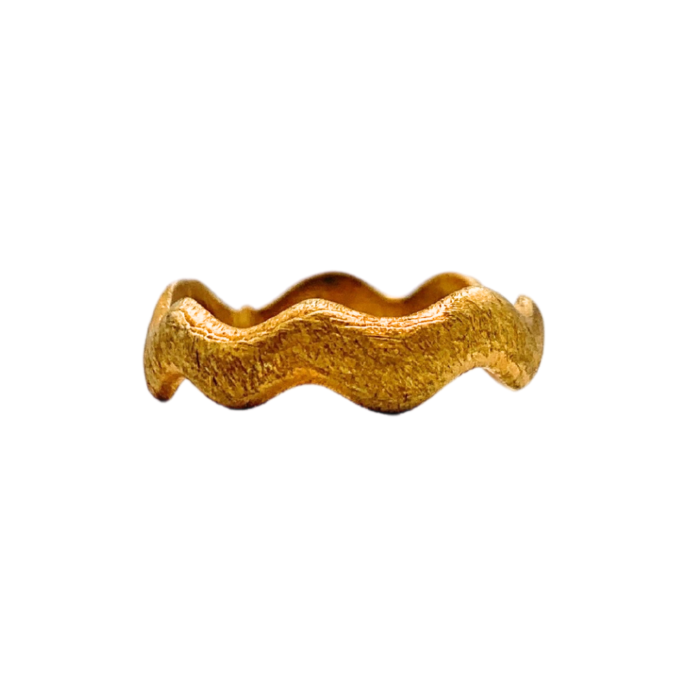 Anello Onda Minimal in Argento Gold - WJ Gioielli