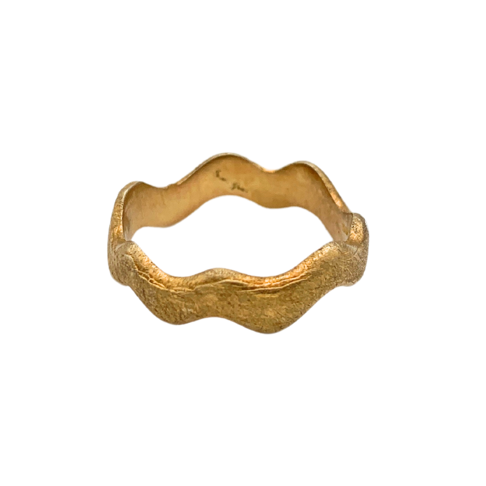 Anello Onda Minimal in Argento Gold - WJ Gioielli