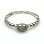 Anello Pietra Verde Opaco in Argento Silver - WJ Gioielli