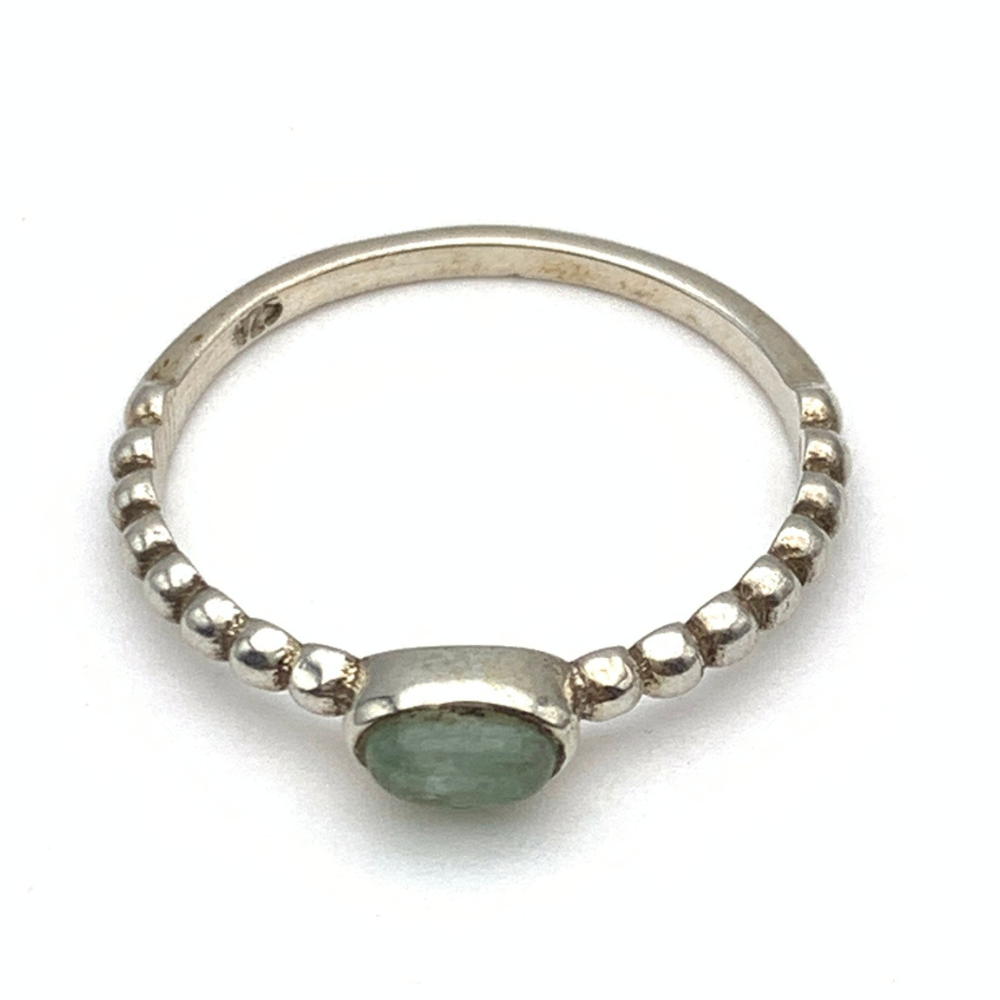 Anello Pietra Verde Opaco in Argento Silver - WJ Gioielli