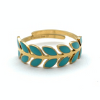 Anello Papillon Celeste in Acciaio Gold - WJ Gioielli