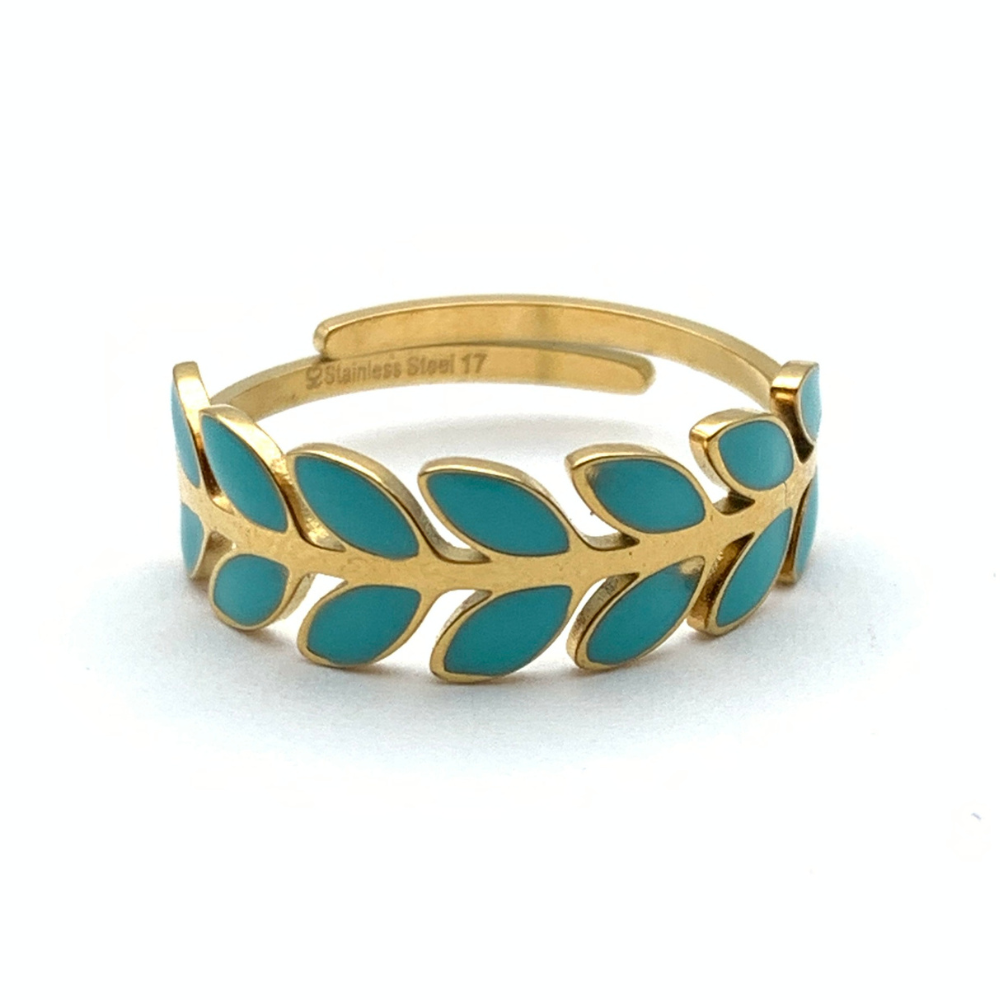 Anello Papillon Celeste in Acciaio Gold - WJ Gioielli