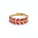 anello in acciaio gold smaltato fucsia fantasia papillon