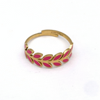 anello papillon fucsia in acciaio gold