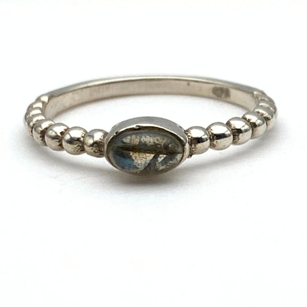 Anello Pietra Dura Ovale in Argento Silver - WJ Gioielli
