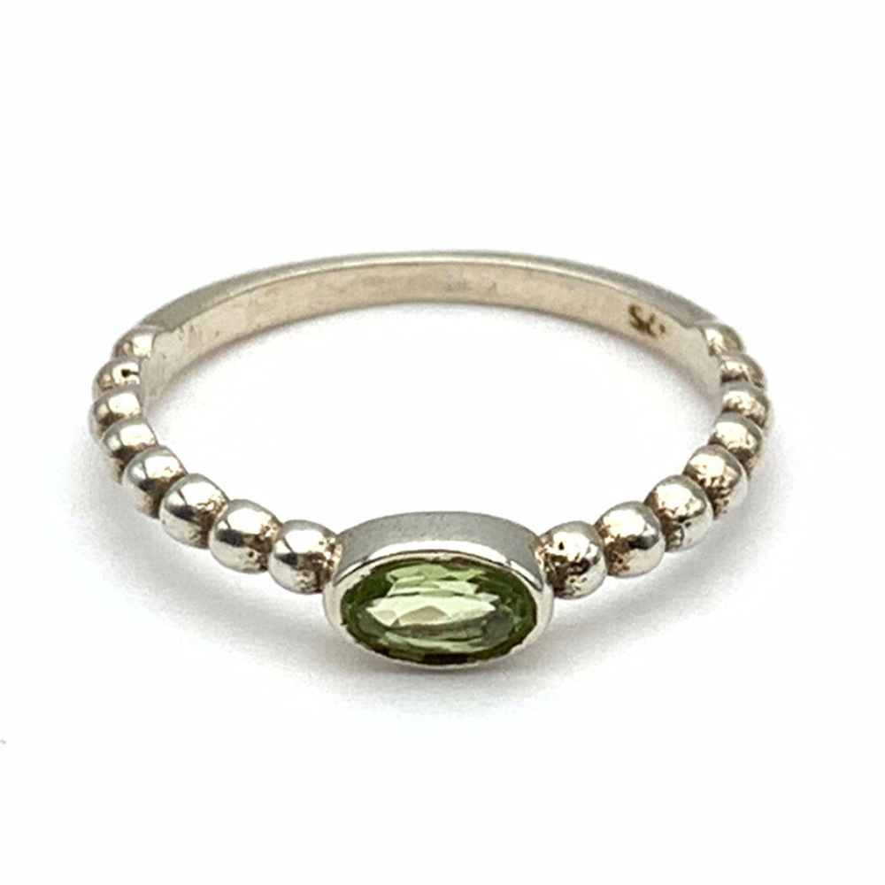 Anello Pietra Verde Chiaro in Argento Silver - WJ Gioielli