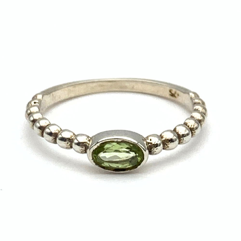 Anello Pietra Verde Chiaro in Argento Silver - WJ Gioielli