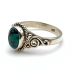 Anello Pietra Malachite Ovale in Argento Silver - WJ Gioielli
