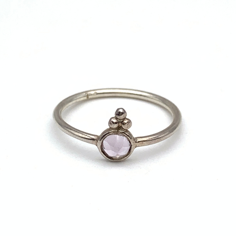 Anello Pietra Rosa in Argento Silver - WJ Gioielli