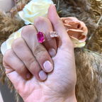 anello rosè zirconi bianchi e fucsia