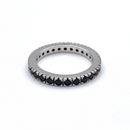 anello in argento silver con zirconi neri