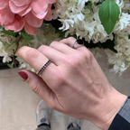 anello in argento silver con zirconi neri