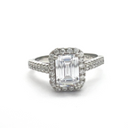 Anello Solitario Zirconia Baguette Pavè in Argento Silver - WJ Gioielli