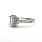 anello in argento 925 con zirconi bianchi solitario baguette pavé