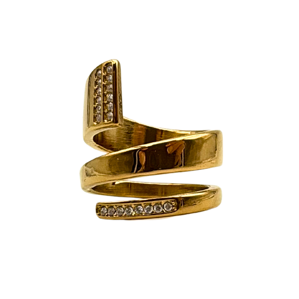 Anello Pure Twist in Acciaio Gold