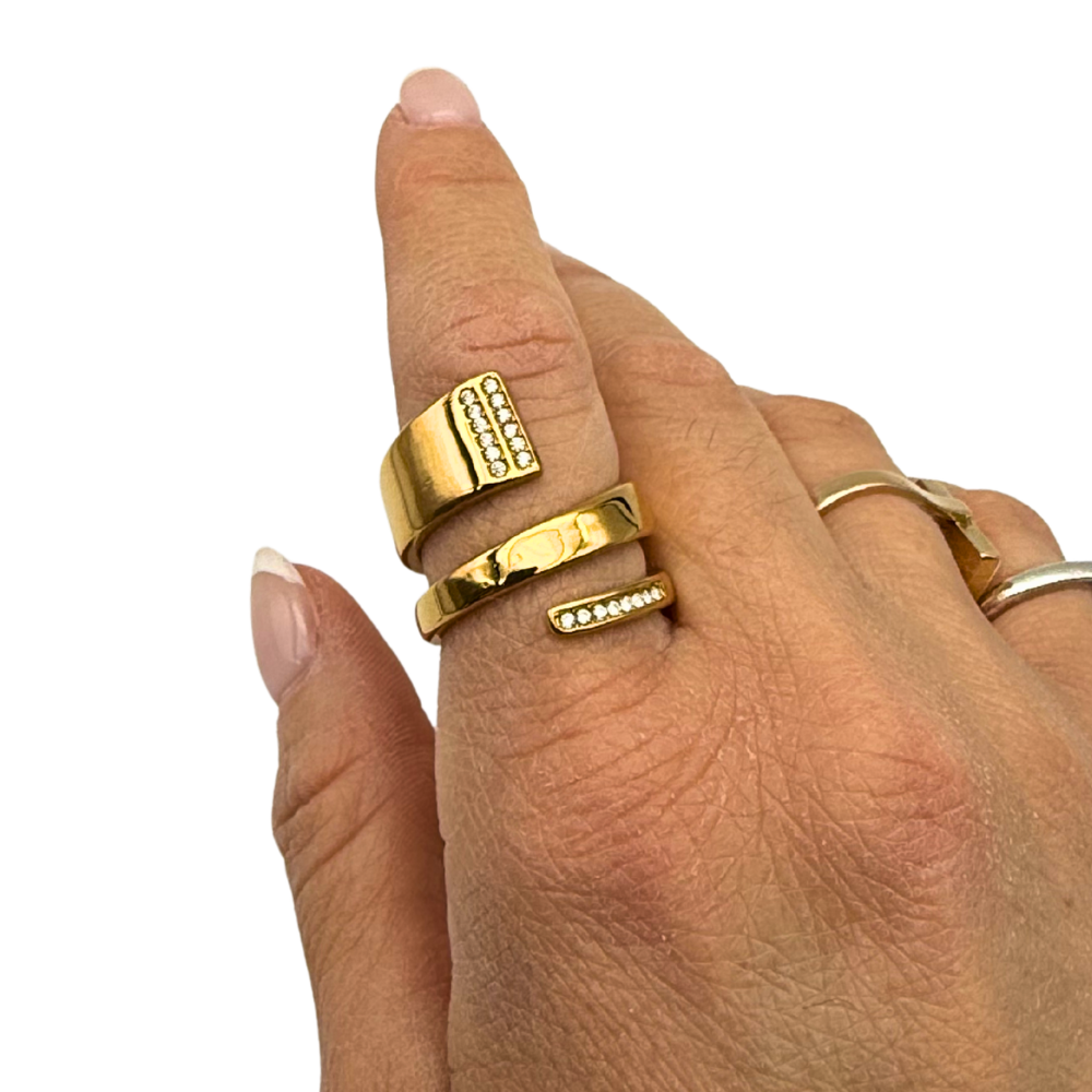 Anello Pure Twist in Acciaio Gold