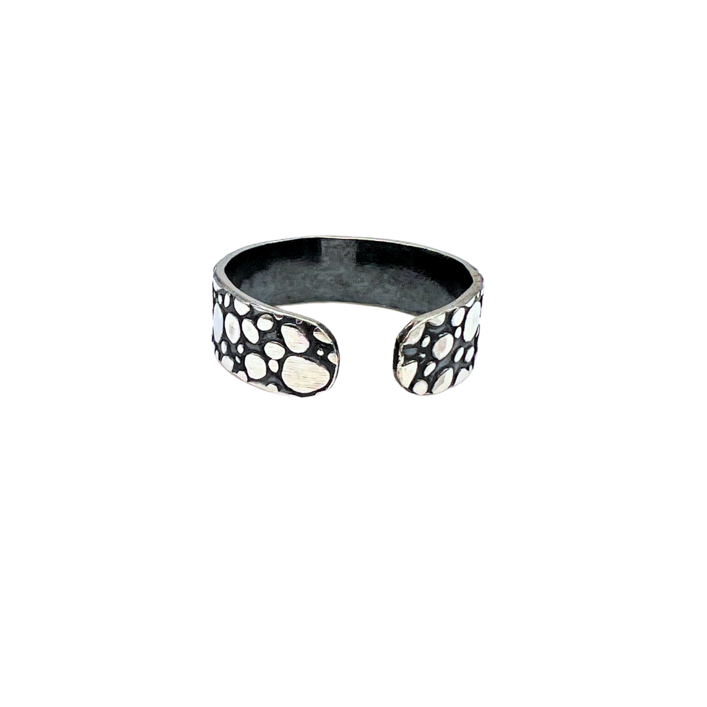 Anello a Fascia Bubbles Regolabile Argento 925 - WJ Gioielli