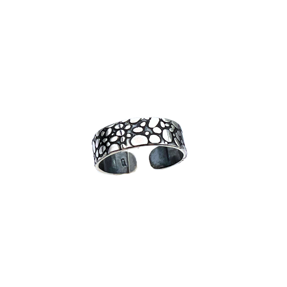 Anello a Fascia Bubbles Regolabile Argento 925 - WJ Gioielli