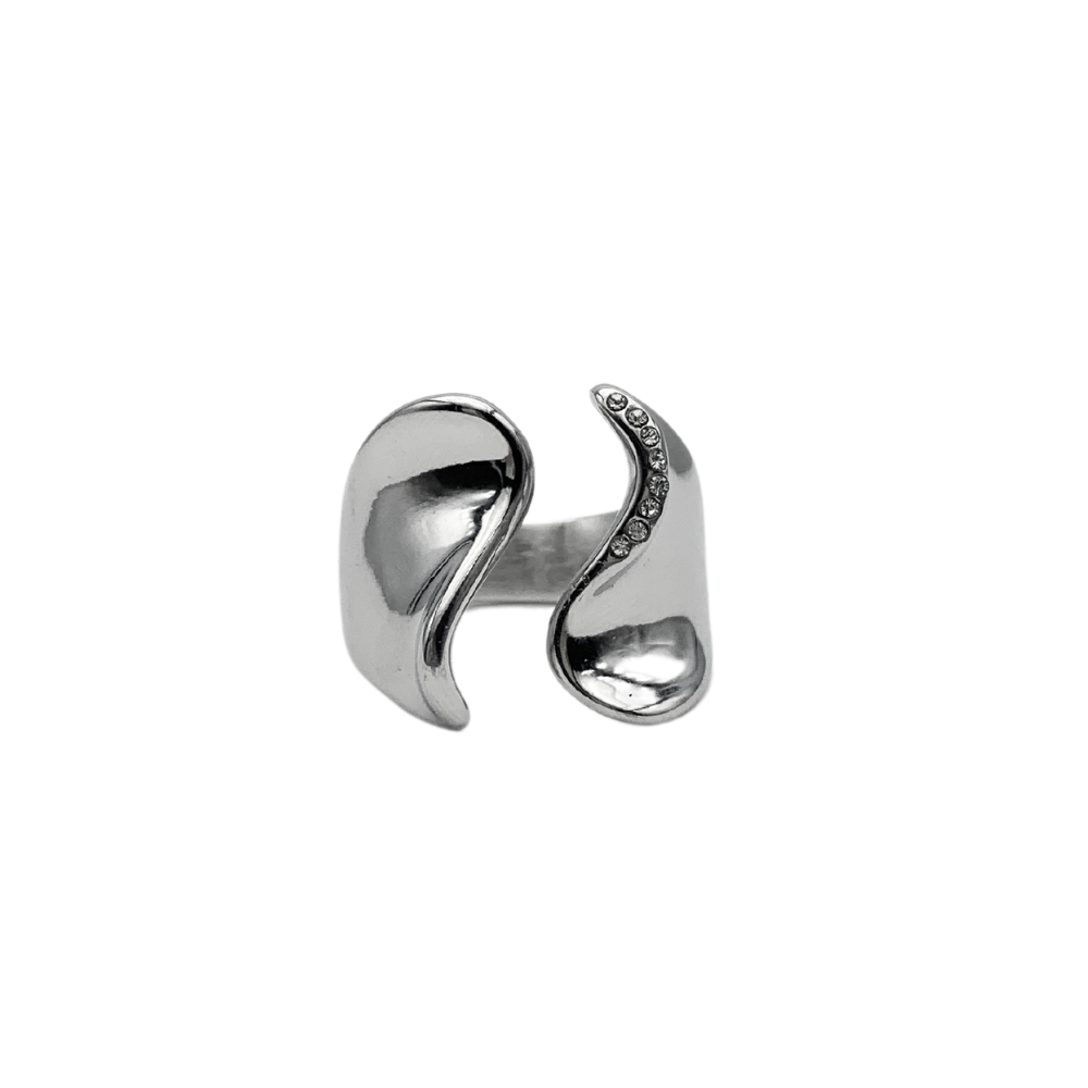 Anello Wave of Light in Acciaio Silver - WJ Gioielli
