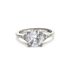 anello in argento 925 solitario con zircone bianco