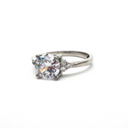 anello in argento 925 solitario zirconia con zirconi bianchi